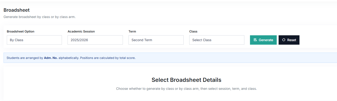 Citadel E-Result Management Portal