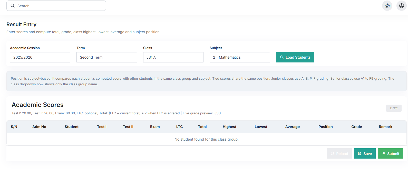 Citadel E-Result Management Portal